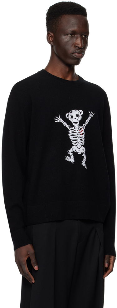 Pleteni pulover We11done We11done Teddy Skeleton Sweater Črna | WD-KT1-24-629-U-BK, 1