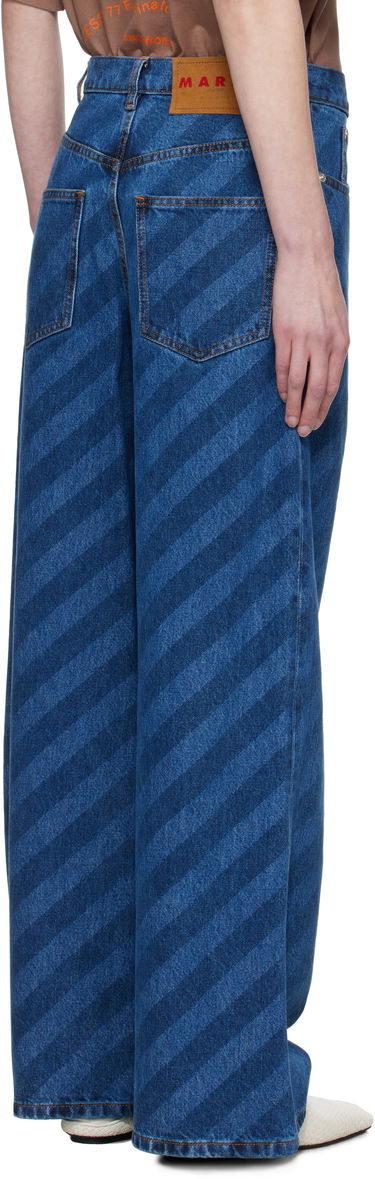 Kavbojke Marni Marni Wide Leg Diagonal Stripe Jeans Modra | PAJD0432A0 USCX36, 2
