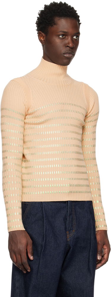 Pleteni pulover Jean Paul Gaultier Gaultier 'The Cyber' Turtleneck Bež | 22/09-U-PL024-M033, 3