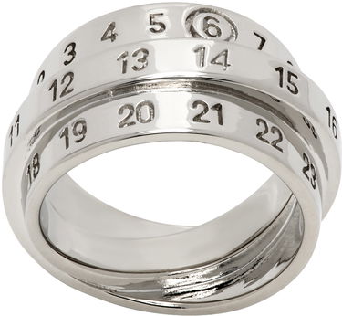 Prstan Maison Margiela Triple Logo Numeric Signature Silver Ring Kovinski | SM6UQ0073 P6627, 0