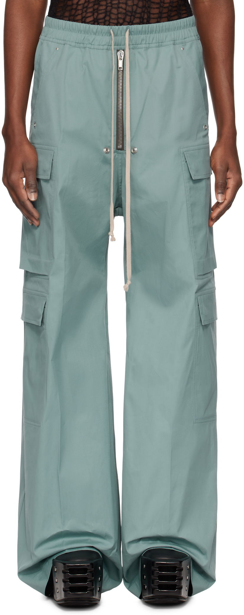 Cargo hlače Rick Owens Rick Owens Hollywood Cargobela Cargo Pants Zelena | RU01E5339 TE