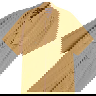 Srajce BEAMS Beams Plus Textured Ripstop Short Sleeve Shirt, Size Large Bež | 3801-0186-139-24, 0