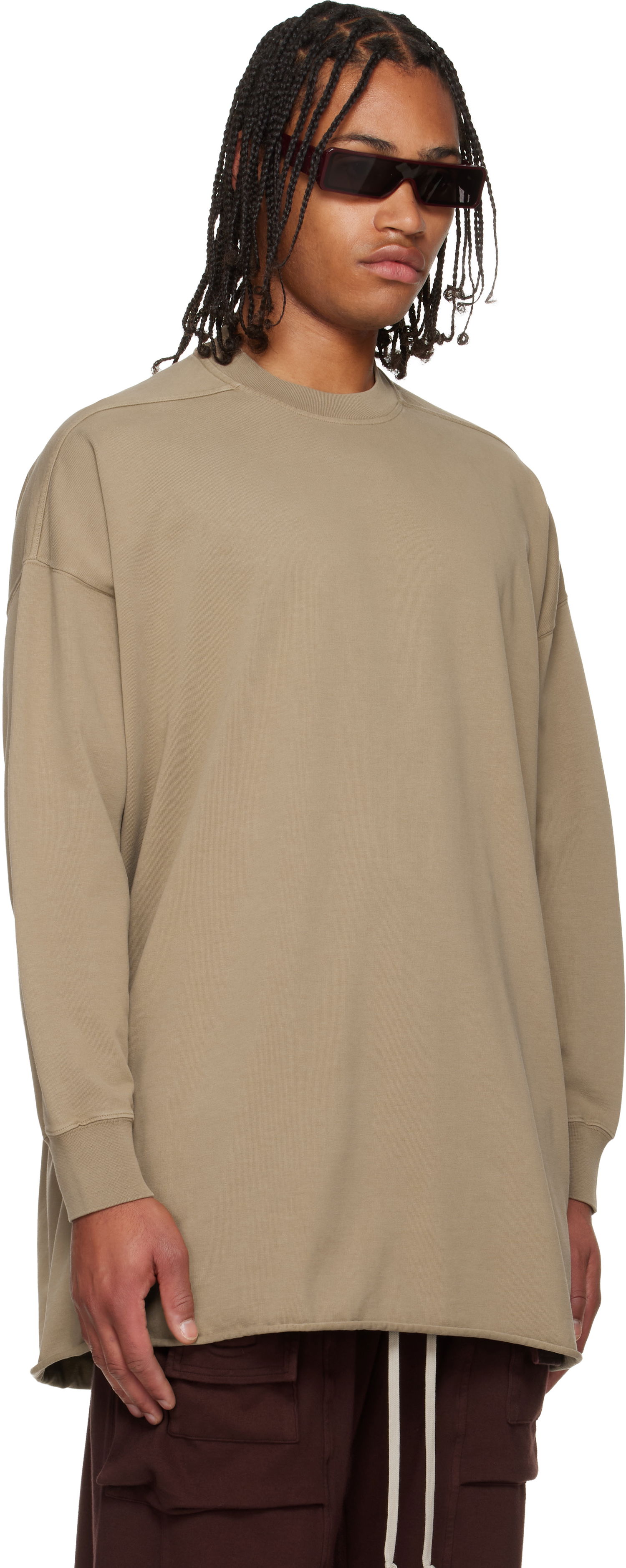 Pulover Rick Owens DRKSHDW Concordians Tommy LS Sweatshirt Bež | DU02E7292 RIGP, 1
