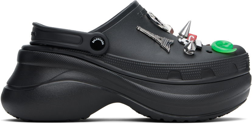 Oblačila Balenciaga Balenciaga Crocs Edition Jibbitz Mules Črna | 720857W0FOY