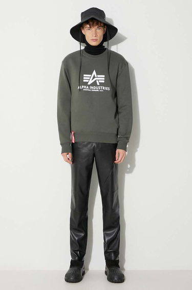Pleteni pulover Alpha Industries Sweater With Print Zelena | 178302.142, 1
