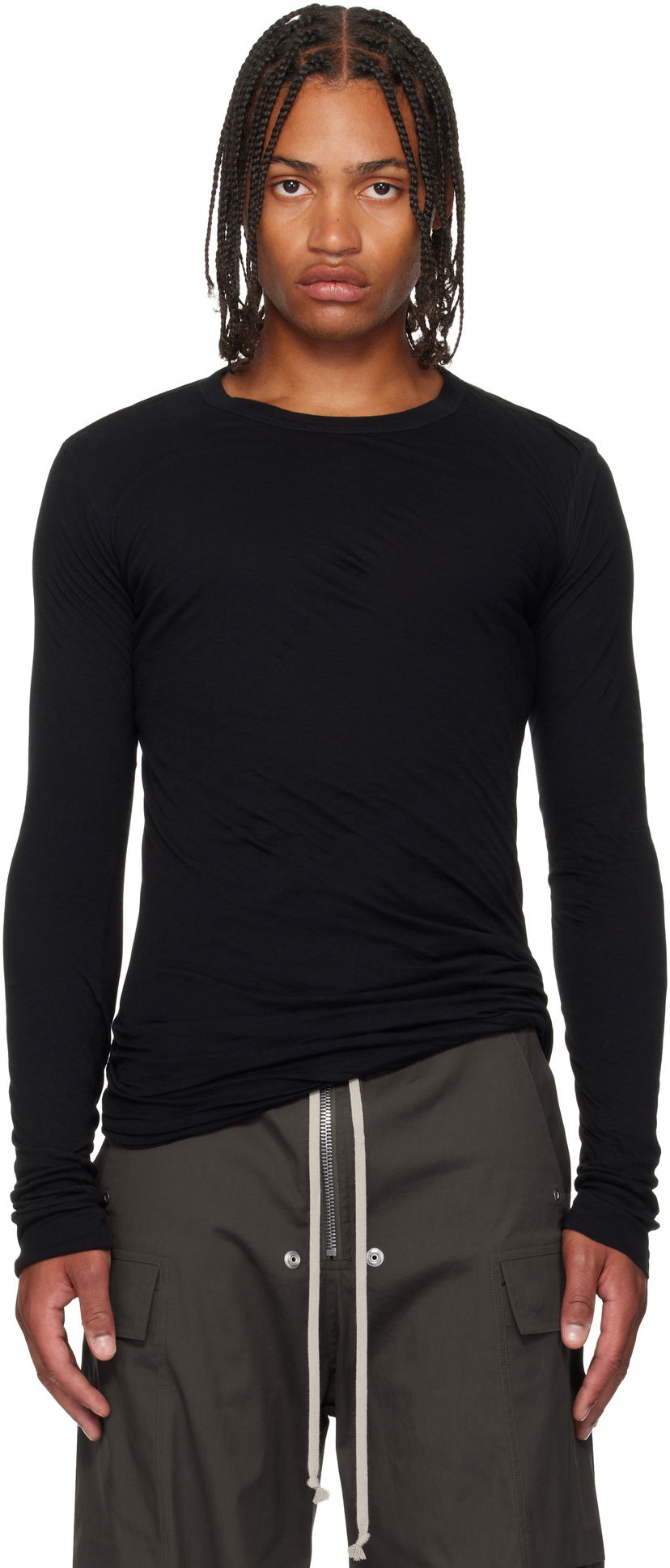 Majica Rick Owens Rick Owens Concordians Double Long Sleeve T-Shirt Črna | RU02E1257 UCDB