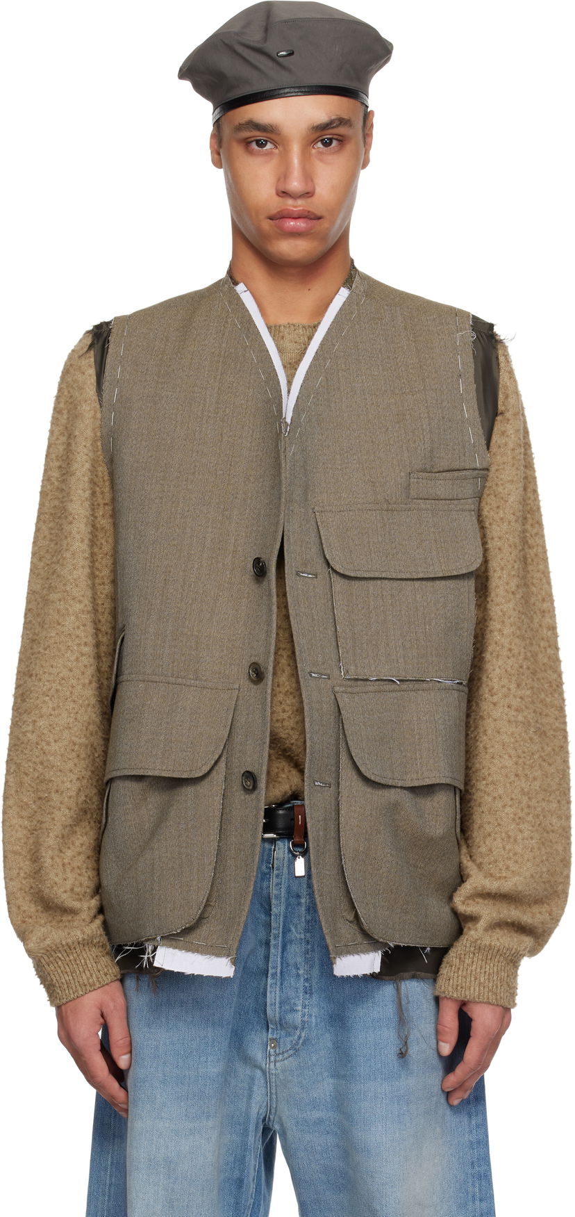 Telovnik Maison Margiela Maison Margiela Sleeveless Wool Vest Siva | S50FB0109 M35414