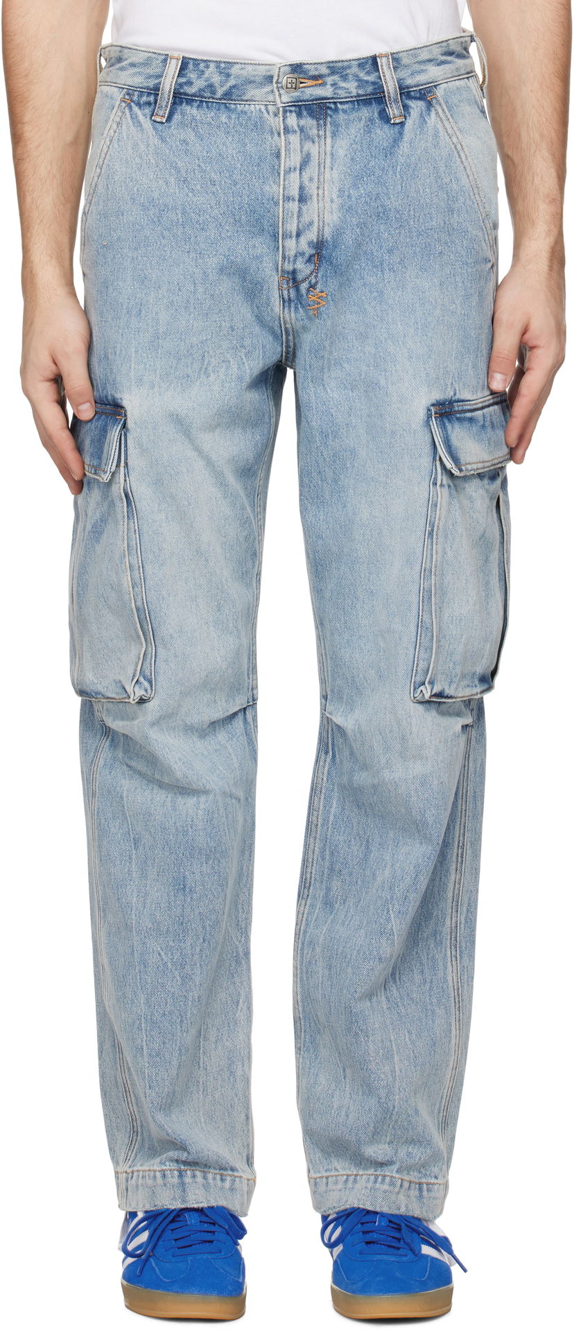 Cargo hlače Ksubi Ksubi Riot Rekon Denim Cargo Pants Modra | MPS25PA008