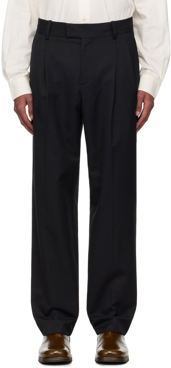 Hlače Drôle de Monsieur Drole de Monsieur Le Pantalon Golfeur Pleated Trousers Črna | PERM-BP165-PL127-BL