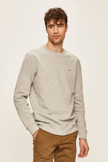 Pulover Lee Plain Crew Sweatshirt Siva | L81ITJMP, 0