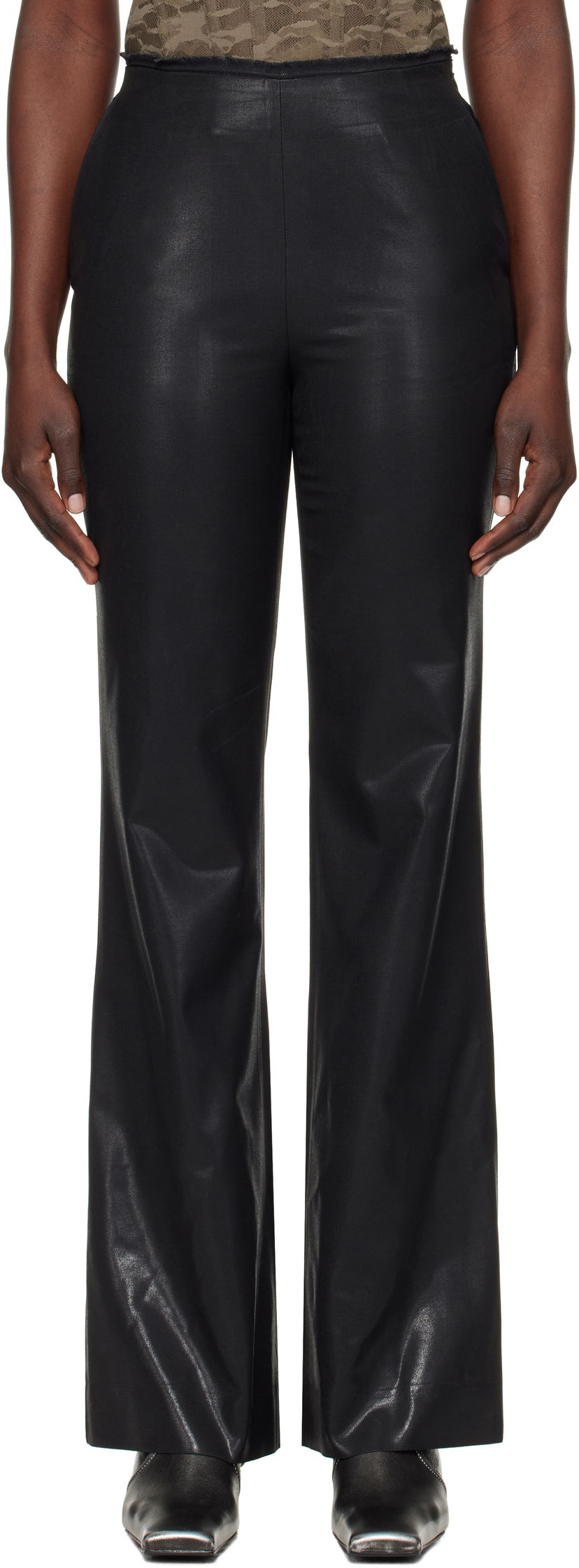 Hlače Diesel Black P-Lumys Flare Pants Črna | A16558 0NKBV
