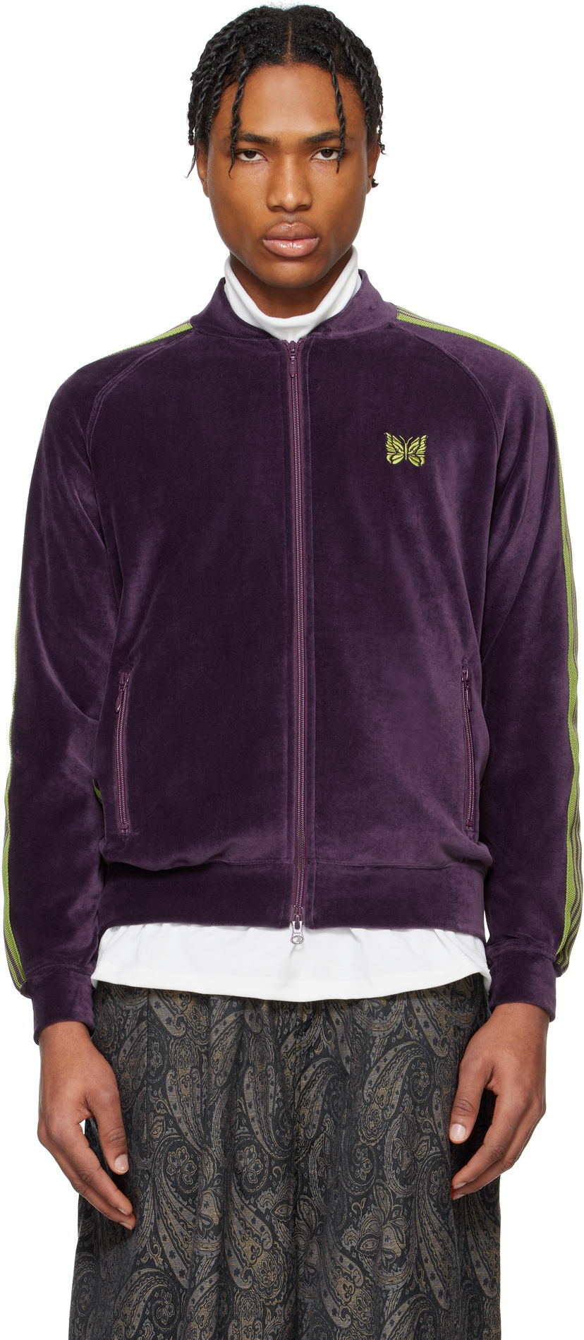 Pulover Needles Needles Rib Collar Track Jacket Lila | QV319