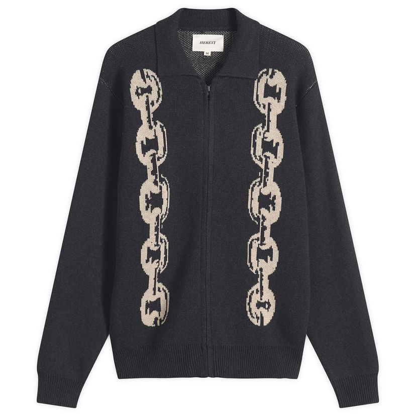 Pleteni pulover Heresy Chain Zip Knit Shirt Črna | HAW25-KW06