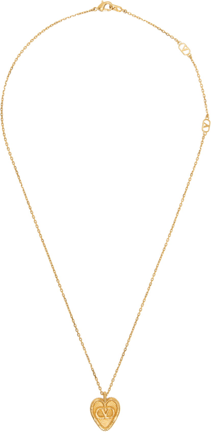 Ogrlica Valentino Valentino Garavani Fil Perdu Gold-Tone Heart Pendant Necklace Rumena | 6W0J0Z56MET