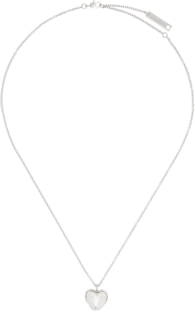 Ogrlica Ambush AMBUSH Pearl Heart Charm Necklace Kovinski | 12115241