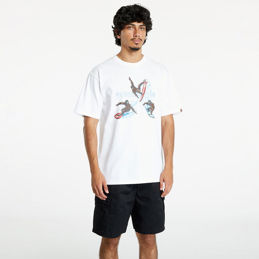Majica BAPE A BATHING APE Surfing Apes Tee White Bela | 001TEK701002F WHT