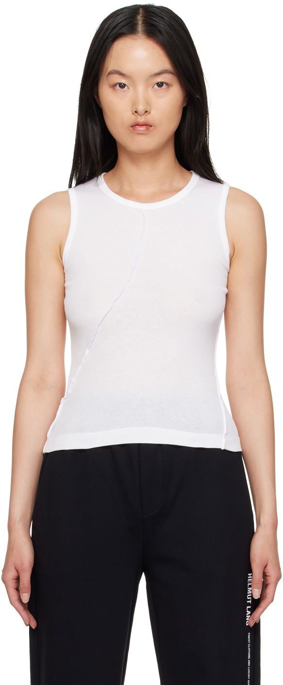 Majica brez rokavov Helmut Lang Helmut Lang Twisted Tank Top Bela | N05HW509