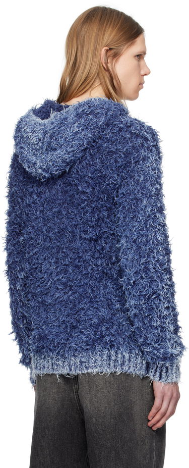 Pleteni pulover Diesel K-Dave Fuzzy Hoodie Modra | A16568-0KNAE-8ATS, 2