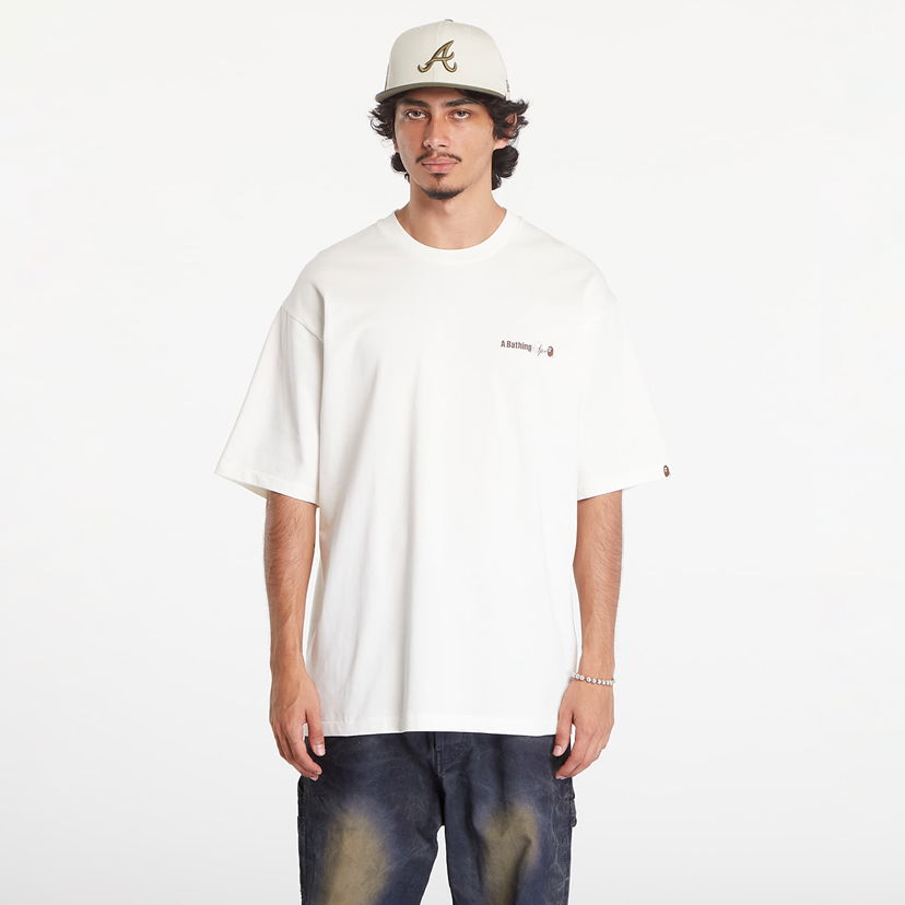Majica BAPE A BATHING APE Water Print Logo Relaxed Fit Short Sleeve Tee Ivory Bela | 001TEK801301M IVY