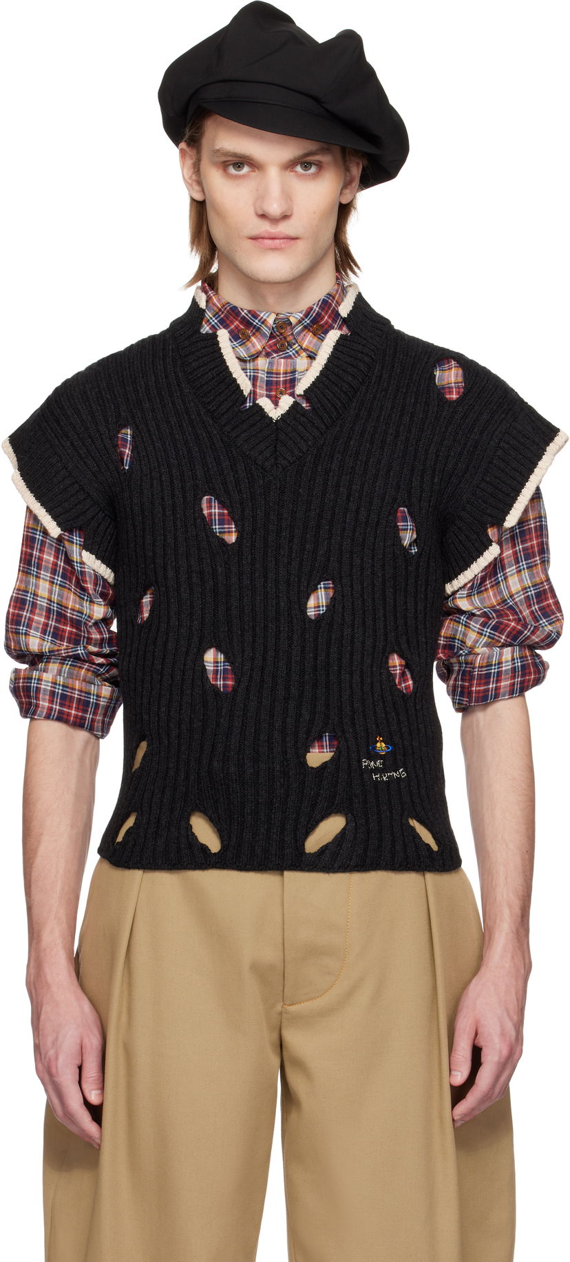 Pleteni pulover Vivienne Westwood Vivienne Westwood Slash Knit Vest Črna | 38030050-Y003H-