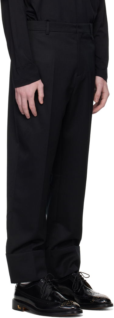 Hlače Simone Rocha Simone Rocha Cuffed Straight Leg Trousers Črna | 4175 1217, 1