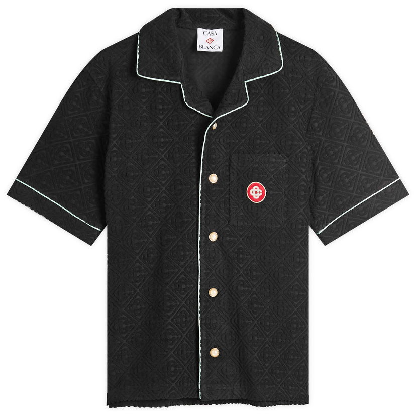 Srajce Casablanca Casablanca Towelling Monogram Shirt, Size Large Črna | MPF25-SH-085-02