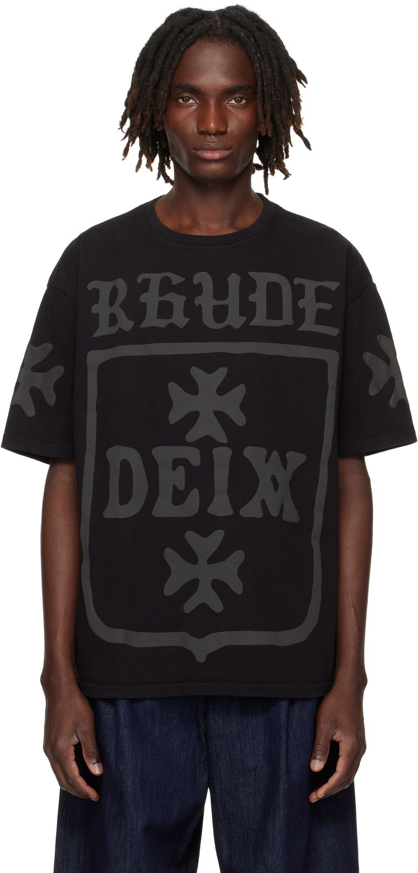 Majica Rhude Rhude 'Deix' Shield Oversized T-Shirt Črna | RHPF25TT08012