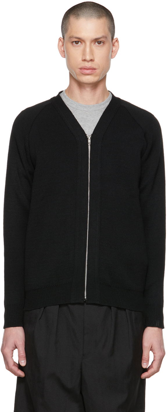 Pleteni pulover Comme des Garçons Homme Deux Lochaven of Scotland Zip Cardigan Črna | DH-N504-051