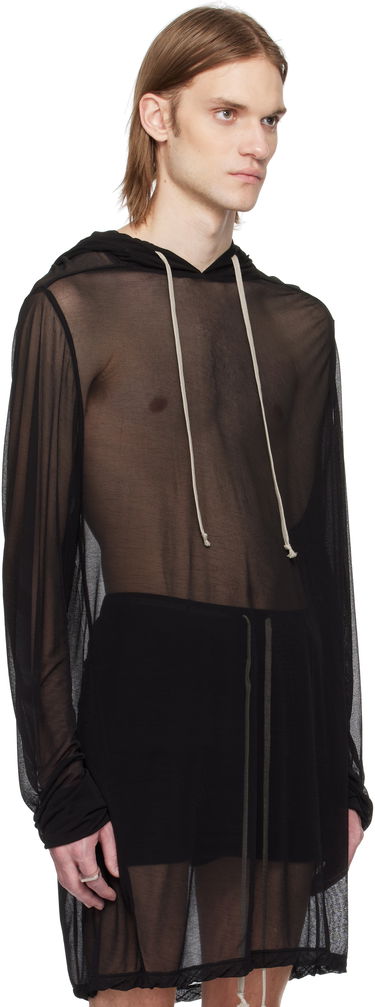 Pleteni pulover Rick Owens Rick Owens Hollywood Viscose Crepe Jersey Hoodie Siva | RR01E5285 JCR, 4