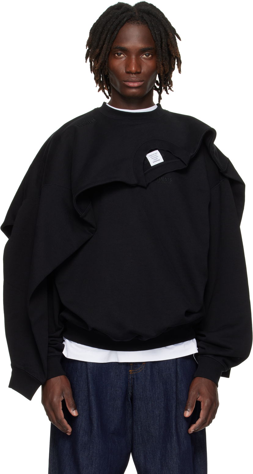 Pulover VETEMENTS VETEMENTS Double Layered Sweatshirt Črna | UH76CW400B