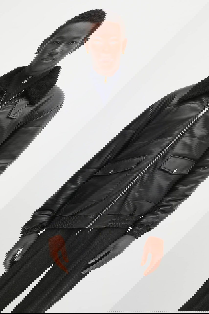 Bomber jakna Drôle de Monsieur Drôle de Monsieur Le Blouson Cuir Leather Bomber Jacket Črna | PERM.CT109.LH001, 0