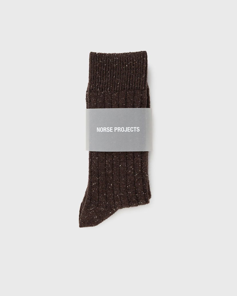 Nogavice NORSE PROJECTS Bjarki Neps Wool Rib Sock Rjava | N82-0008-9024