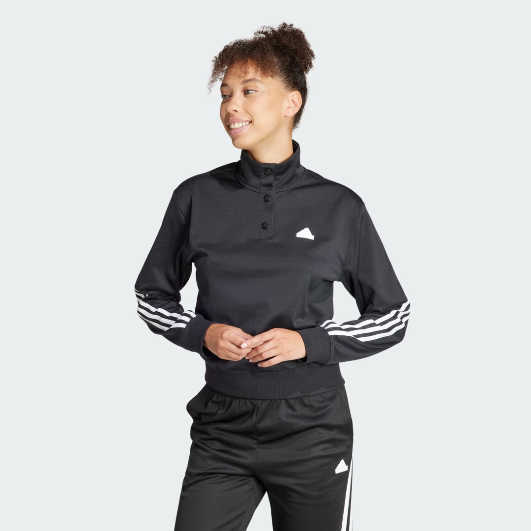 Pulover adidas Performance Iconic Wrapping 3-Stripes Snap Top Črna | IT4828, 0