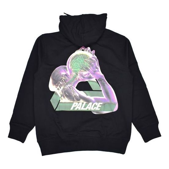 Pulover Palace Character Logo Print Hoodie Črna | P18HD036