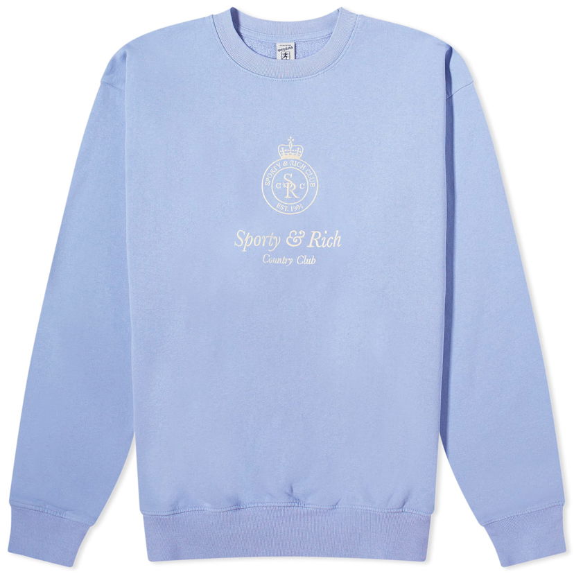 Pleteni pulover Sporty & Rich Crown Embroidered Crew Sweat Lila | CRAW2343NI