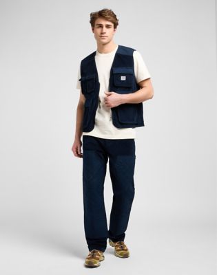 Telovnik Lee Workwear Regular Mixed Media Vest Rivet Mornarica | 112371272, 1