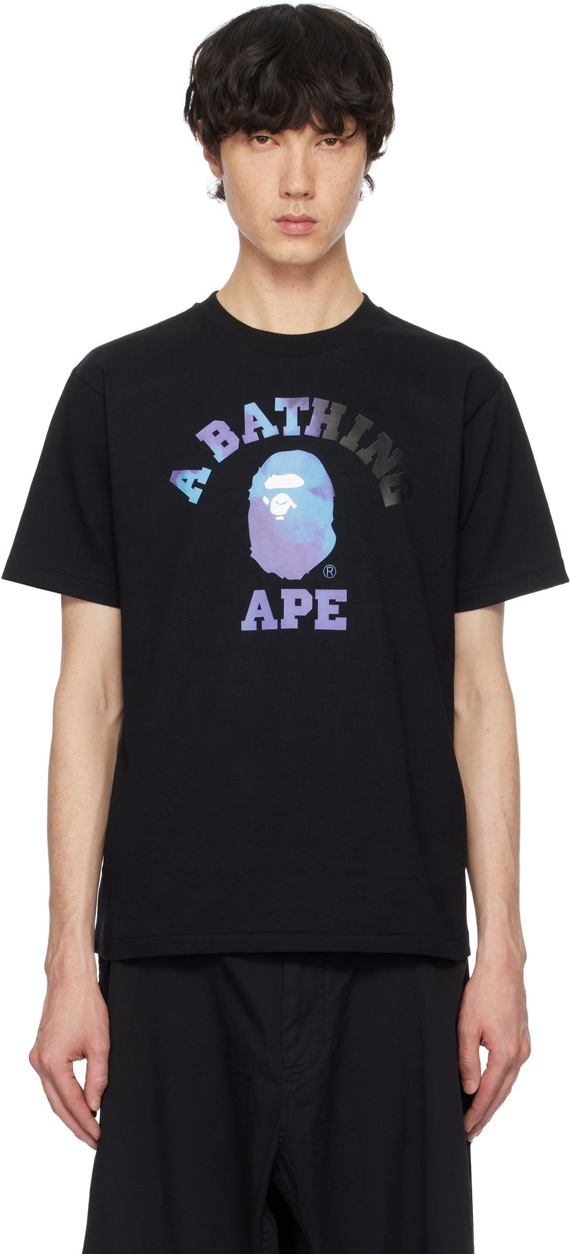 Majica BAPE Tie Dye College Graphic T-Shirt Črna | 001TEK801032M