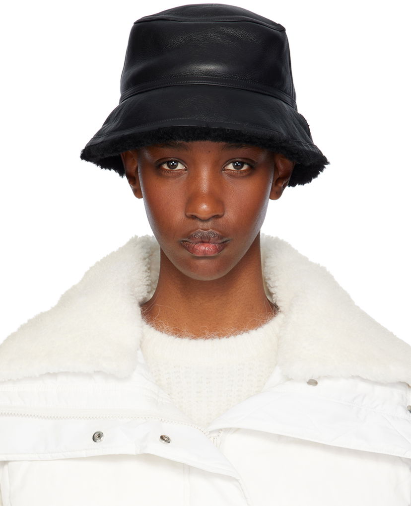 Klobuk Yves Salomon Reversible Curly Merino Bucket Hat Črna | 25W25WAA629XXMECL