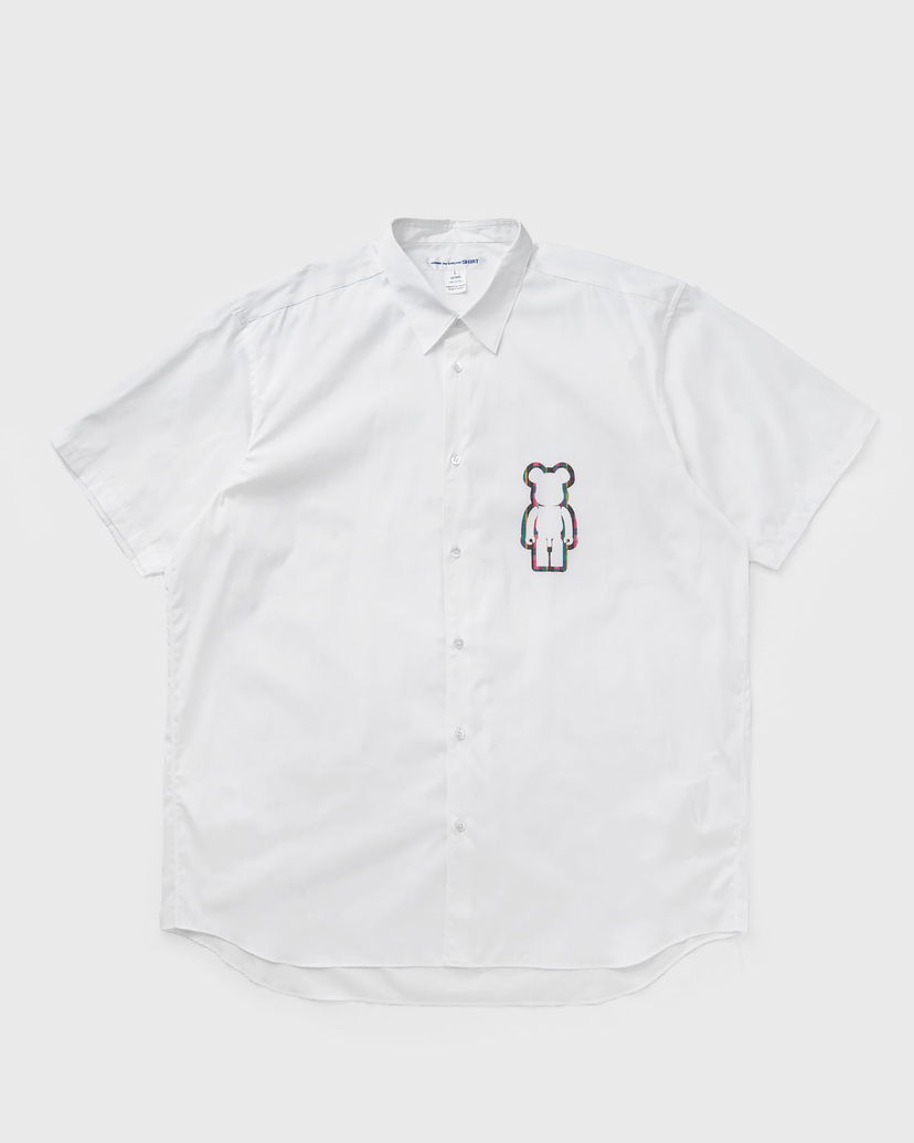 Srajce Comme des Garçons Short Sleeve Woven Shirt with Bear Graphic Bela | FO-B038-S25-1