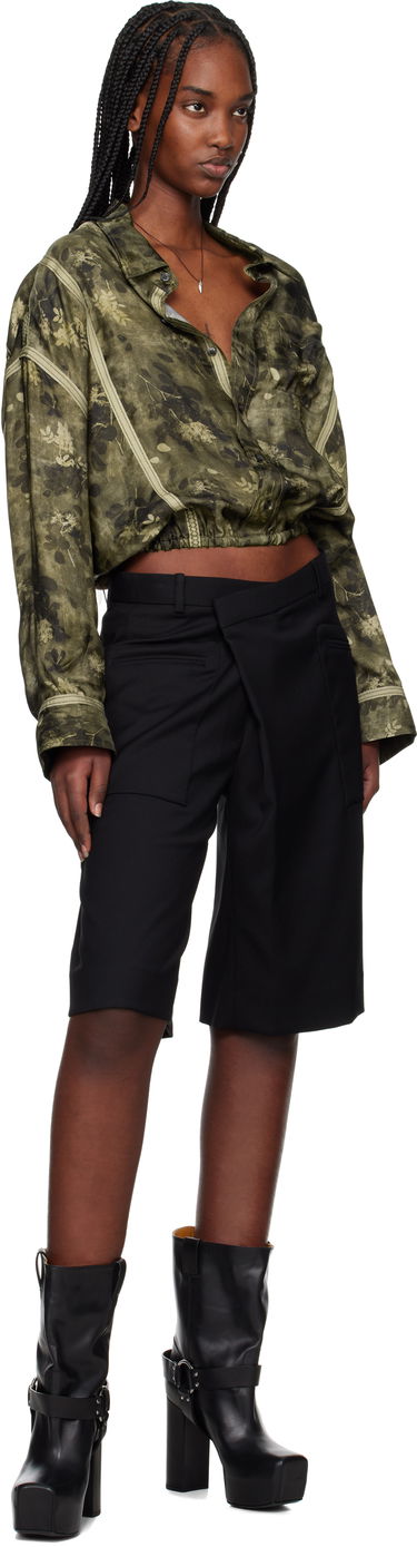 Kratke hlače R13 R13 Crossover Knee-Length Shorts Črna | R13WR369-R475A, 3