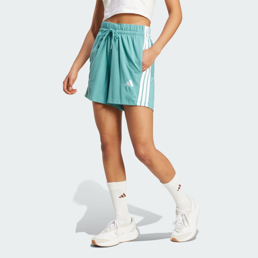 Kratke hlače adidas Performance Essentials 3-Stripes Cotton Shorts Turkizna | JX7605