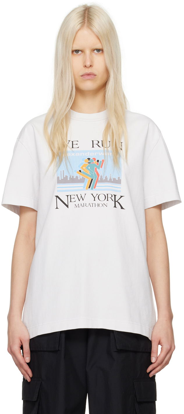 Majica Alexander Wang 'Marathon' T-Shirt Bela | UCC1241691
