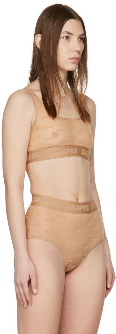 Modrček SKIMS After Hours Logo-Jacquard Mesh Bra Črna | BR-SCN-1312, 4