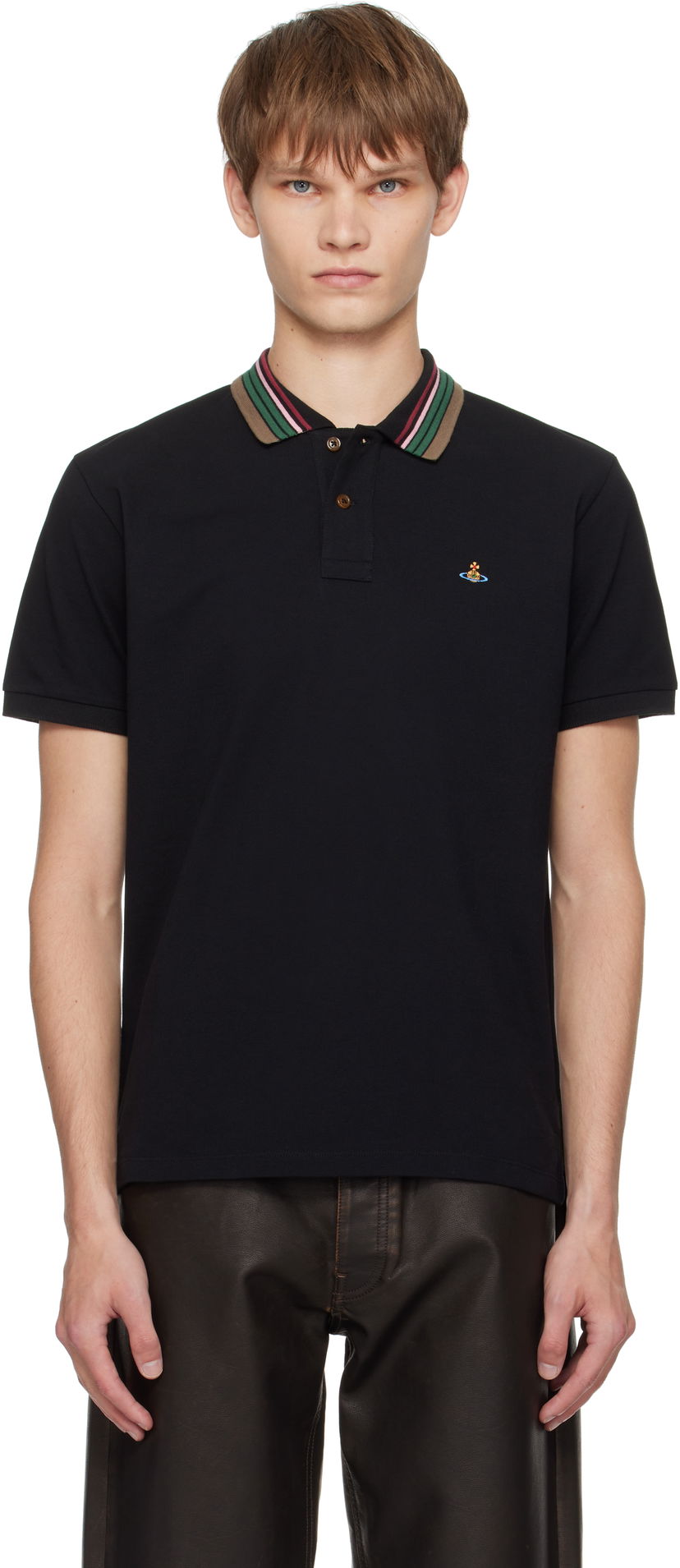 Polo majica Vivienne Westwood Vivienne Westwood Classic Polo Črna | 2H01000P-J0009-