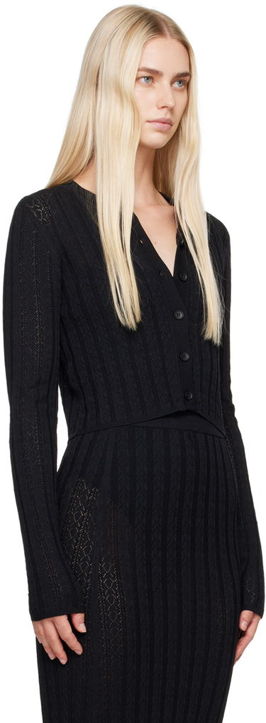 Pleteni pulover Loulou de Saison Loulou de Saison Adiro Knit Cardigan Črna | ADIRO, 1