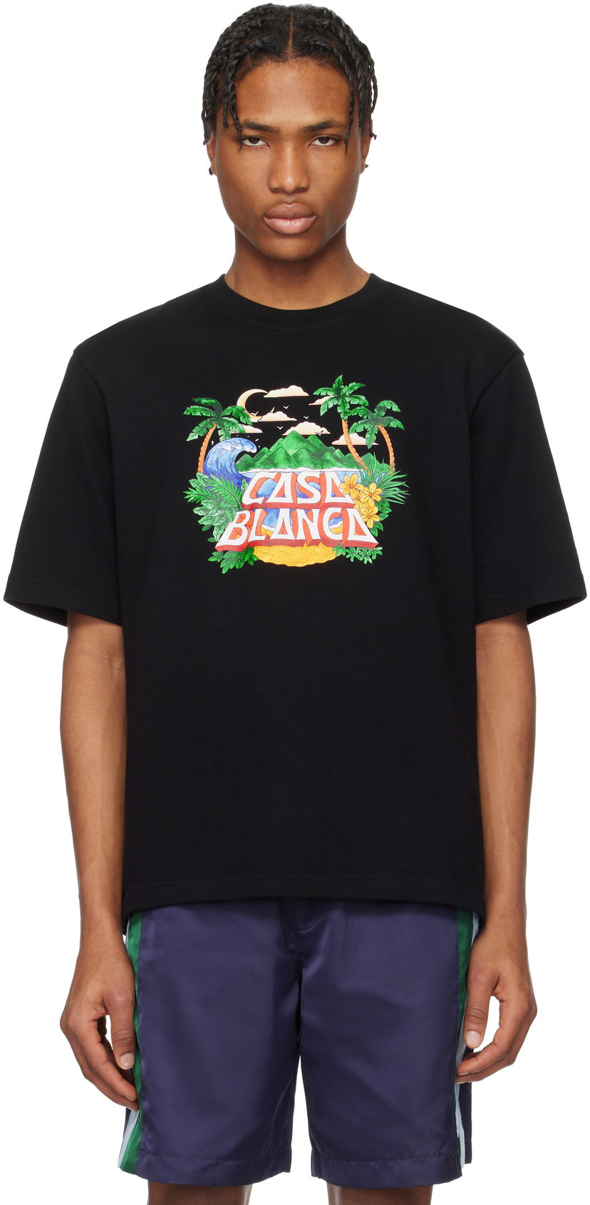Majica Casablanca Casablanca 'Casa' Beach Wave Graphic T-Shirt Črna | MS25-JTS-027-04-EX-SSENSE