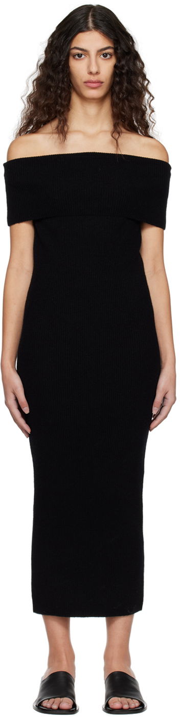 Obleke TOTEME Off-Shoulder Midi Dress Črna | 231-6010-325