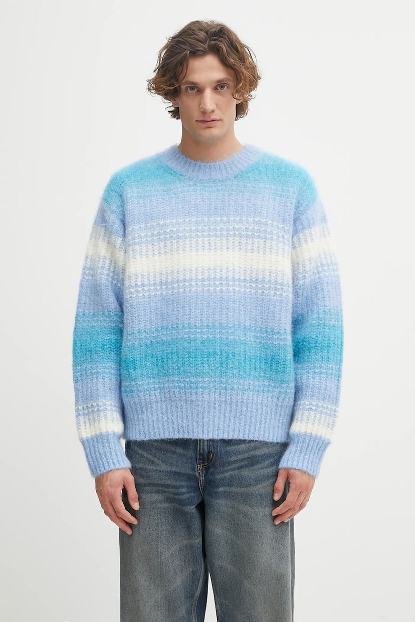 Pleteni pulover KENZO Kenzo Speed Stripe Jumper Modra | FF65PU7653CG