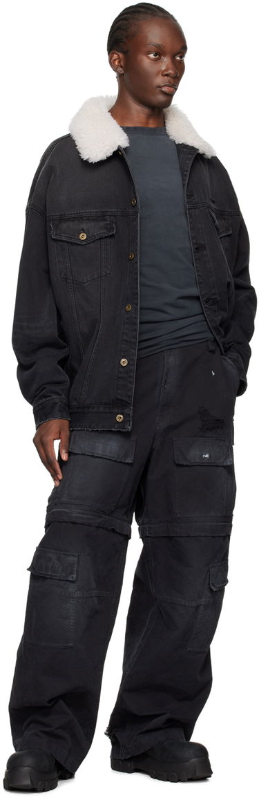 Jakna We11done Oversized Denim Jacket with Fur Collar Črna | WD-DJ2-24-363-U-BK, 3