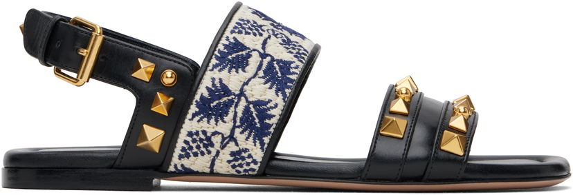 Oblačila Valentino Valentino Garavani County Grape Embroidery Sandals Črna | 6W2S0LP2CQL